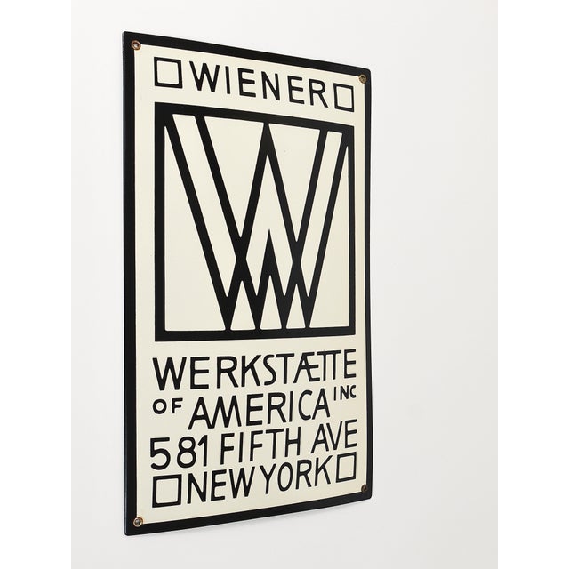Wiener Werkstätte of America Inc New York Enameled Advertising Sign by Josef Hoffmann, 1960s For Sale - Image 12 of 18