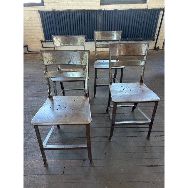 Mid-Century Modern Vintage Mid-Century Toledo Steel Dining Chair For Sale - Image 3 of 11