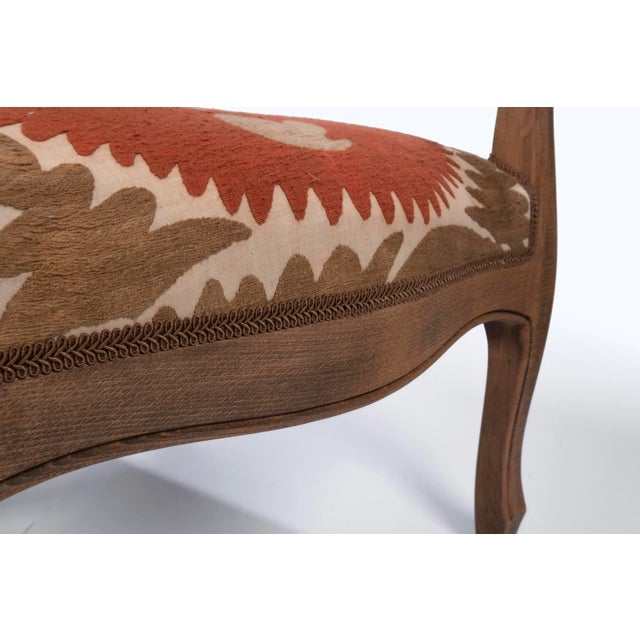 Boho Chic Suzani Embroidered Bergere Chair For Sale In Philadelphia - Image 6 of 12