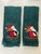 Shabby Chic Pair Christmas Holidays Bath Terry Towels With Santa’s Appliqués For Sale - Image 3 of 5