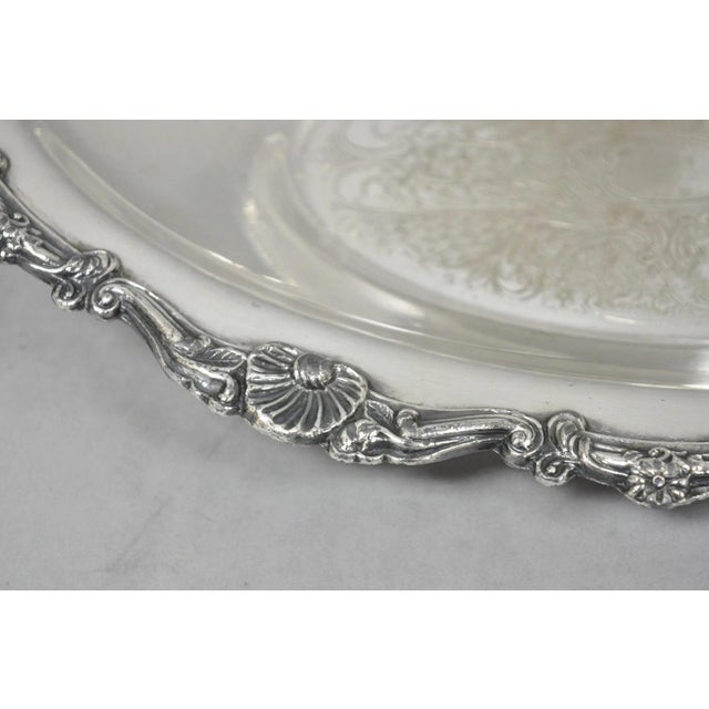 Vintage Victorian Style Silver Plated Oval 13.5" Trinket Serving Dish (B) For Sale - Image 9 of 16
