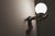 Vintage Organic Brutalist Vine Root Wall Lamp with Opaline Globe, 1960s For Sale - Image 4 of 18