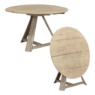 18th-Century-Rustic-Dutch-Stripped-Oak-Round-Tilt-Top-Center-Table For Sale