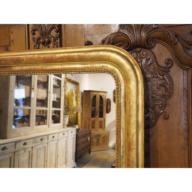 French Large 19th Century French Giltwood Louis Philippe Style Mirror, 70.4 X 48 Inches For Sale - Image 3 of 18