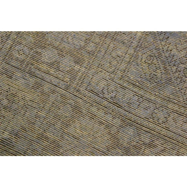 Blue Boho Chic Persian Blue/Brown Wool Rug - 6'5'' X 9'6'' For Sale - Image 8 of 10