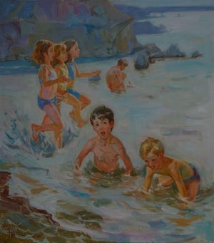 Soviet Children Portraits of Children Oil Painting Original Ukrainian Artist Polyakova M. 90-80 11