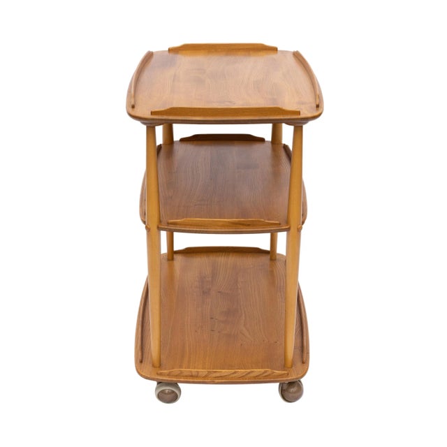 Mid-Century Modern Ercol Elm and Beech Bar Cart Designed by Lucian Ercolani, 1955. For Sale - Image 6 of 12