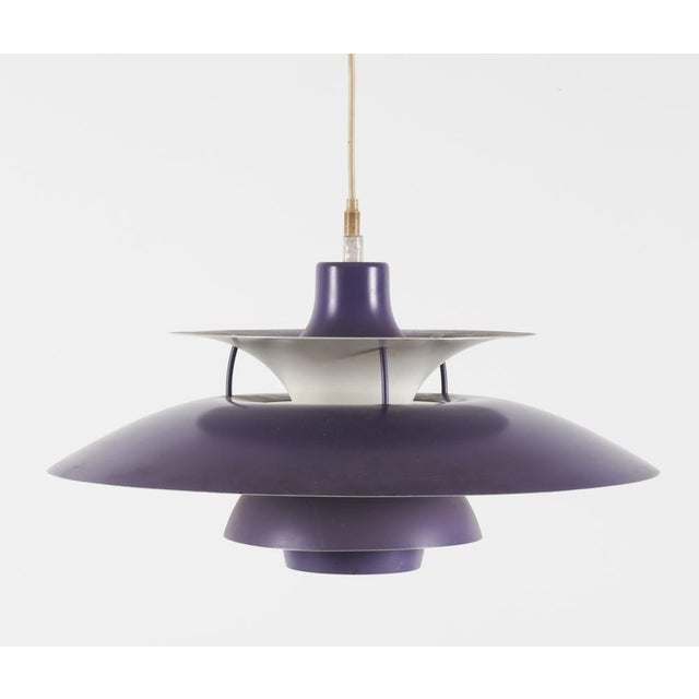 This iconic Danish 1960's hard to find purple-toned ceiling pendant light was designed by Poul Henningsen for Louis...