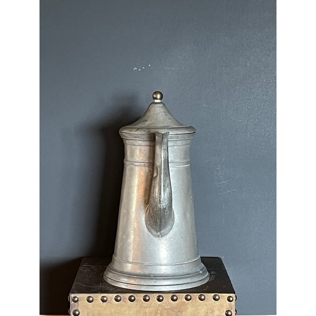 Mid 18th Century Antique j.b. Graves Troy Ny Pewter Lighthouse Coffee Pot, C. 1848, 12" Tall For Sale - Image 5 of 9