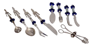 Glass Flowers Cutlery, Set of 9
