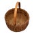 Antique Late 19th Century American Hand Woven Ash Wood Splint Swing Handle Carry Basket - Nice Color & Patina For Sale