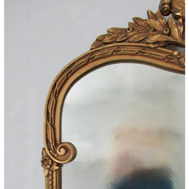 C. 1960's Hollywood Regency Era, French Rococo-Style Gold Gilded Fleur De Lis Wall Mirror For Sale - Image 9 of 15