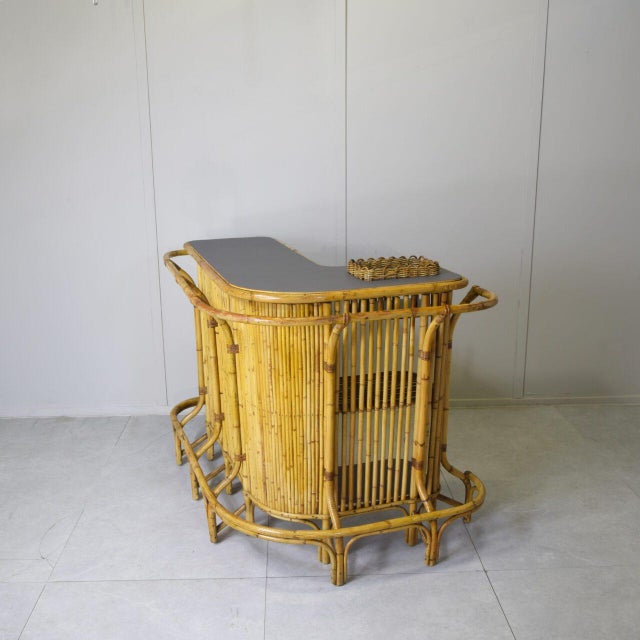 Cocktail Bar in Bamboo by Tito Agnoli, 1960s For Sale - Image 12 of 13