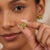 Contemporary 18k Gold Plated Peridot Flower Stud Earrings • Marquise Cut Natural Gemstone Floral Cluster - A Pair For Sale - Image 3 of 5