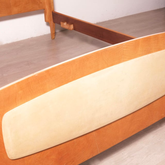 Brown Vintage Double Bed by the Canturini Furniture Association, 1950s For Sale - Image 8 of 18