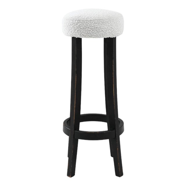 20th Century French Upholstered Bar Stool For Sale