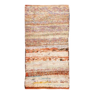 Nazmiyal Collection Mid Century Rag Texture Moroccan Rug For Sale