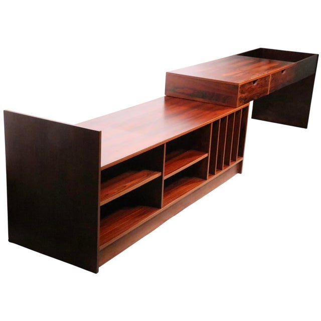 Mid Century Danish Modern Stereo Record Cabinet Rosewood C. 1960/70's For Sale - Image 9 of 16