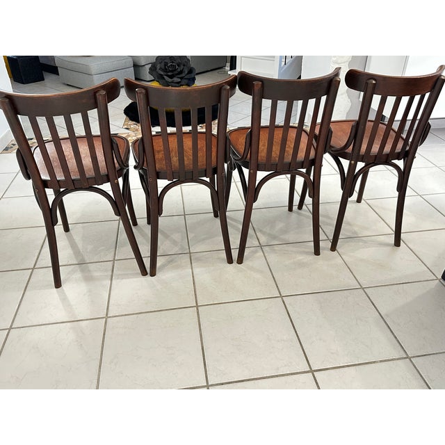 1960s Vintage Parisian Bistro Chairs, 1960s, Set of 4 For Sale - Image 5 of 14