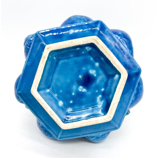 Inarco “Blue Mood” Ceramic Fruit Lidded Box/ Kitchen Canister – Mid-Century, Hollywood Regency, Cottagecore For Sale - Image 10 of 13