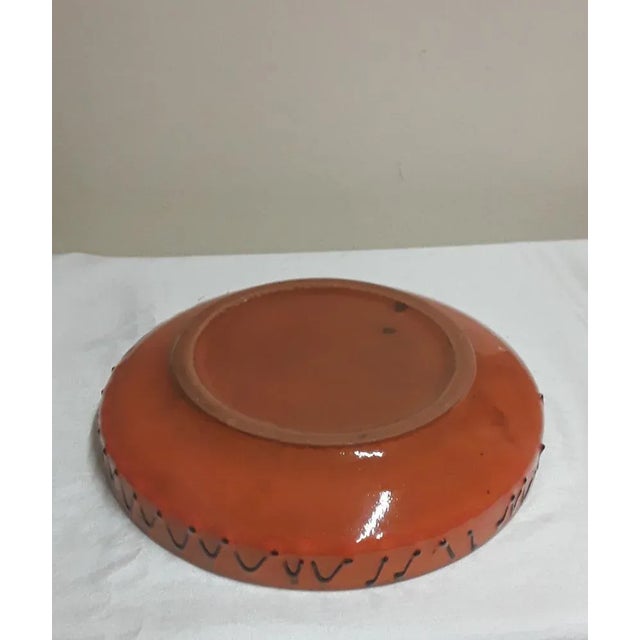 Vintage German Ceramic Shell in Orange Glazed Ceramic, 1970s For Sale - Image 3 of 5