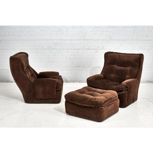 Orchidee Lounge Chairs and Ottoman by Michel Cadestin for Airborne, France 1968 For Sale - Image 12 of 12