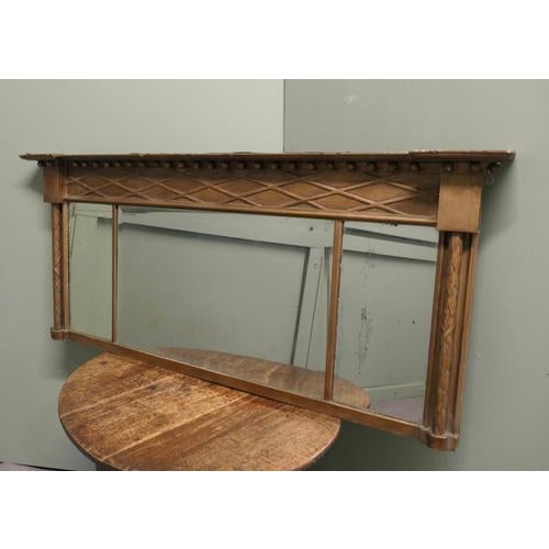 Hollywood Regency Regency Triple Plate Gilt Mirror for Over Mantle For Sale - Image 3 of 8