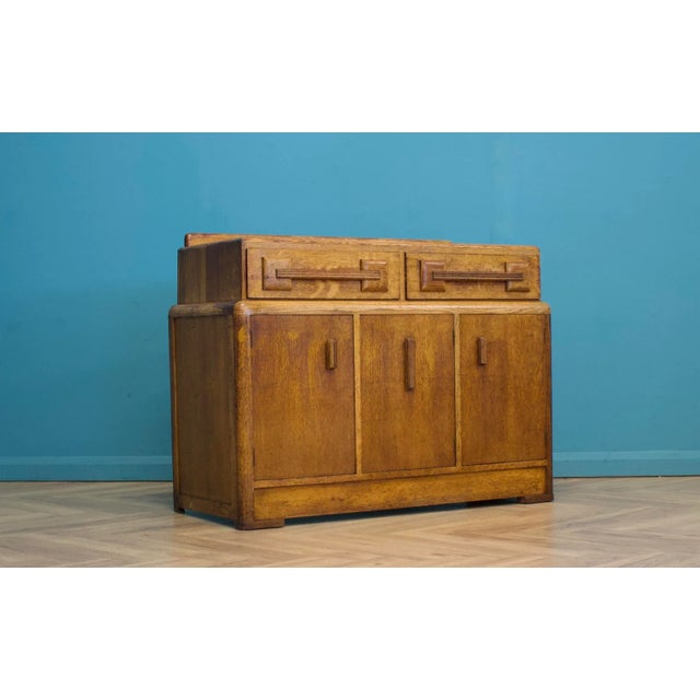 Art Deco Sideboard in Oak attributed to G Plan, 1930s For Sale - Image 10 of 10