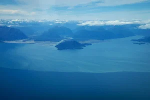 "Patagonia Sea 3" Contemporary Aerial Photograph of the Chilean Coastline by Michael Filonow