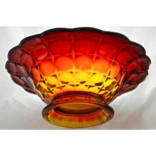 Mid-Century Modern Red to Gold Gradient Petal Rim Bowl For Sale - Image 3 of 5