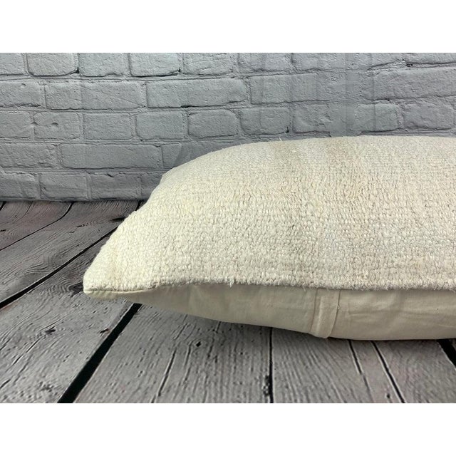 16 x 24 Hemp Pillow Turkish Cushion Natural White Pillow Cushion Cover For Sale - Image 4 of 4