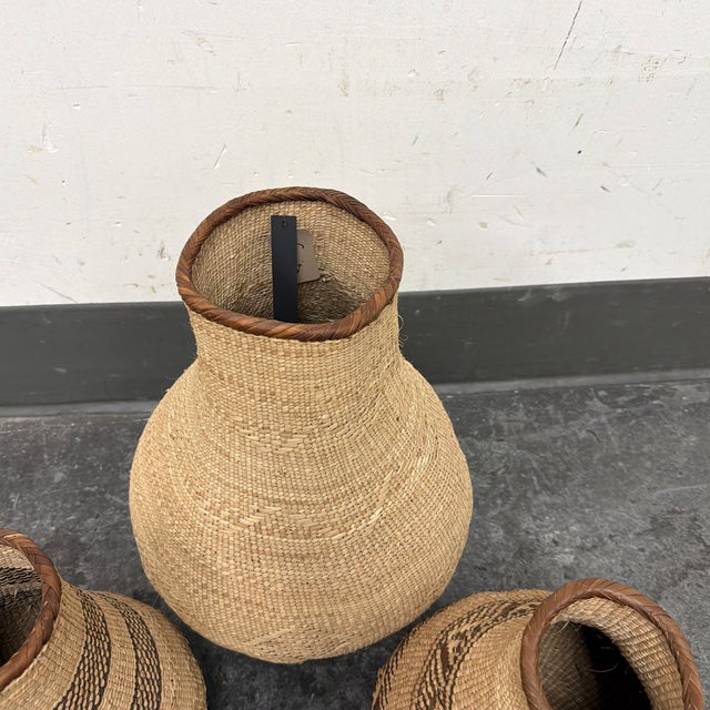 Singita Binga Nongo Natural Woven Gourd Baskets, Set of Three For Sale - Image 4 of 12