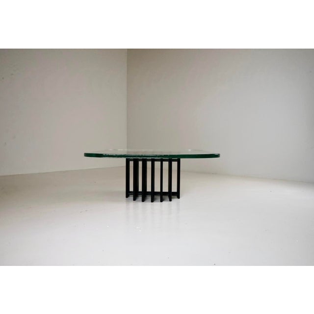 Aqua Brutalist Coffee Table with Cast Glass Top by Heinz Lilienthal, 1980s For Sale - Image 8 of 10