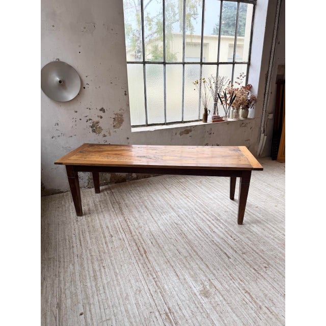 Parquet-Topped Farmhouse Table, 1900s For Sale - Image 17 of 18