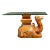 Vintage Carved Wood Camel Glass Table For Sale