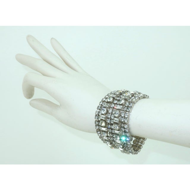 Chunky Crystal Rhinestone Link Bracelet, 1950's For Sale - Image 11 of 11