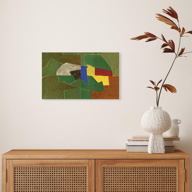 Lithograph circa 1970 by artist Serge Poliakoff. Measures 18.75" x 11.5" overall. Great condition! Sold unframed.