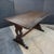 This English Oak Trestle Base Drawerleaf Dining Table is perfect for a breakfast or dining room. the extra leaves pull out...