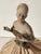 19 th c antique French silk doll with porcelain top lamp shade.