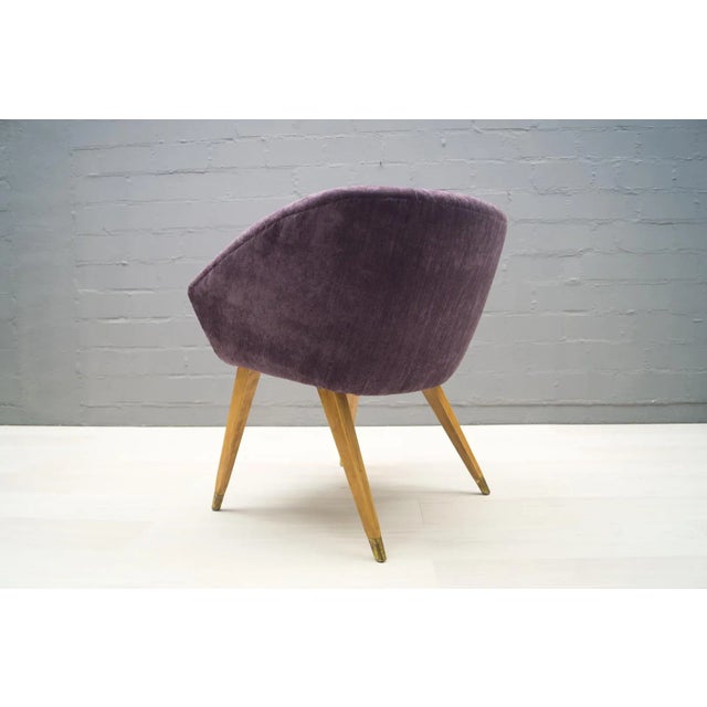 Mid-Century French Purple Cocktail Chair, 1950s For Sale - Image 6 of 11