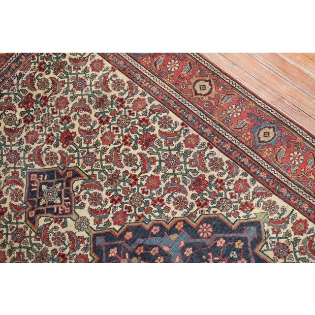 Persian Early 20th Century Ivory Field Persian Bidjar Rug - 4'7" x 7'7" For Sale - Image 3 of 12
