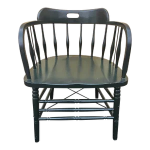 Early 20th Century Ebonized Oak Captain Chair