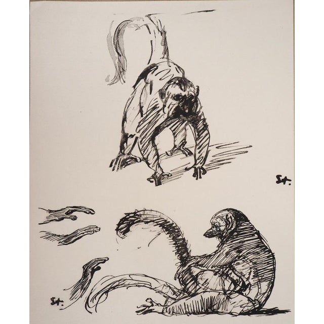 Théophile Alexandre Steinlen, The Monkeys, 1933, Lithograph For Sale - Image 5 of 5