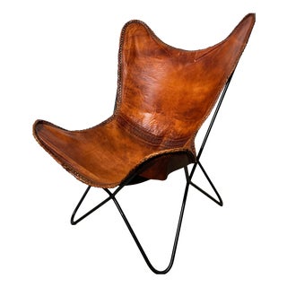 Butterfly Chair in Leather For Sale