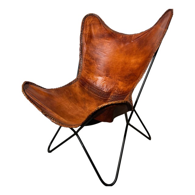 Butterfly Chair in Leather For Sale