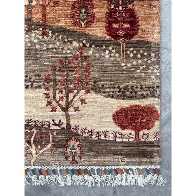 Ivory Vintage Persian Gabbeh Wool Landscape Rug – 152x200 Cm For Sale - Image 8 of 18
