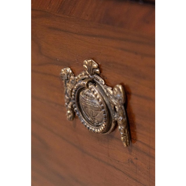 Italian Neoclassical 18th Century Walnut, Mahogany and Ash Three-Drawer Chest For Sale - Image 9 of 12