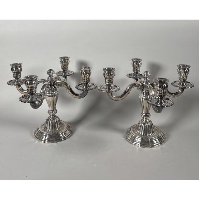 Louis XVI Style Silver 950 Candelabra, 1850 For Sale - Image 6 of 6