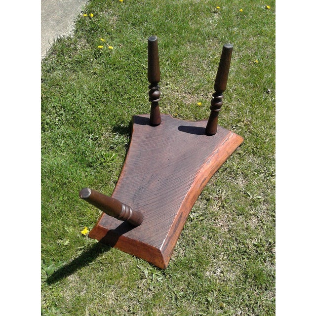 Antique Primitive Solid Walnut Plank Bench Live Edge 1900s Era For Sale - Image 12 of 12