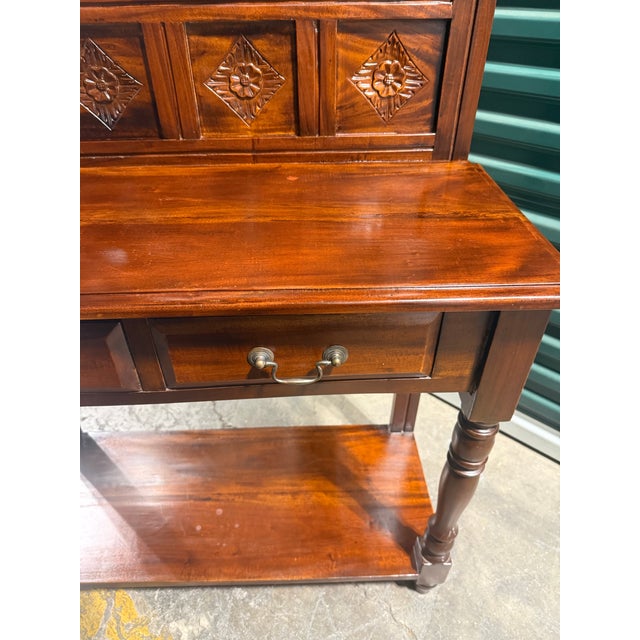 Mid 20th Century Mahogany Hall Tree With Mirror For Sale - Image 9 of 12